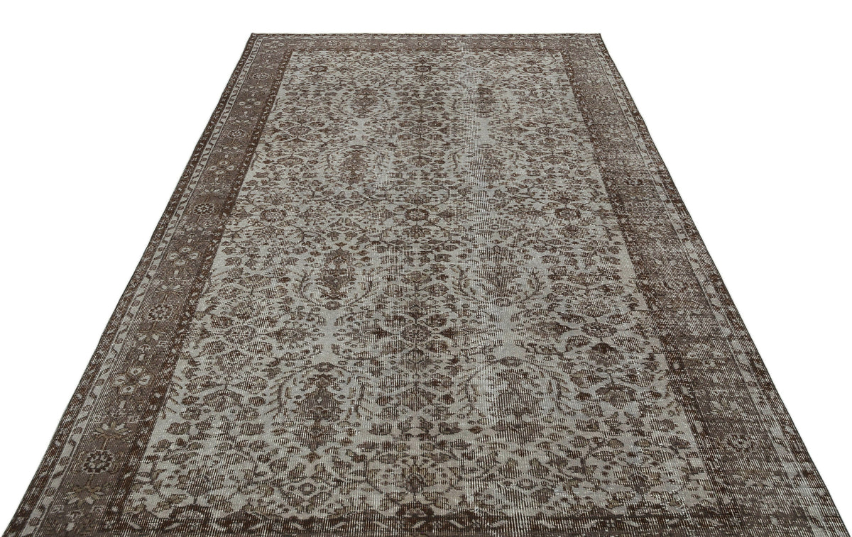 Gray Over Dyed Vintage Rug 5&#39;7&#39;&#39; x 8&#39;10&#39;&#39; ft 171 x 270 cm