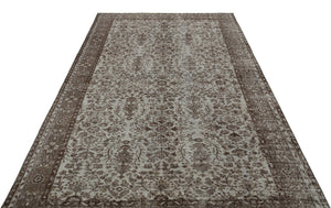 Gray Over Dyed Vintage Rug 5'7'' x 8'10'' ft 171 x 270 cm