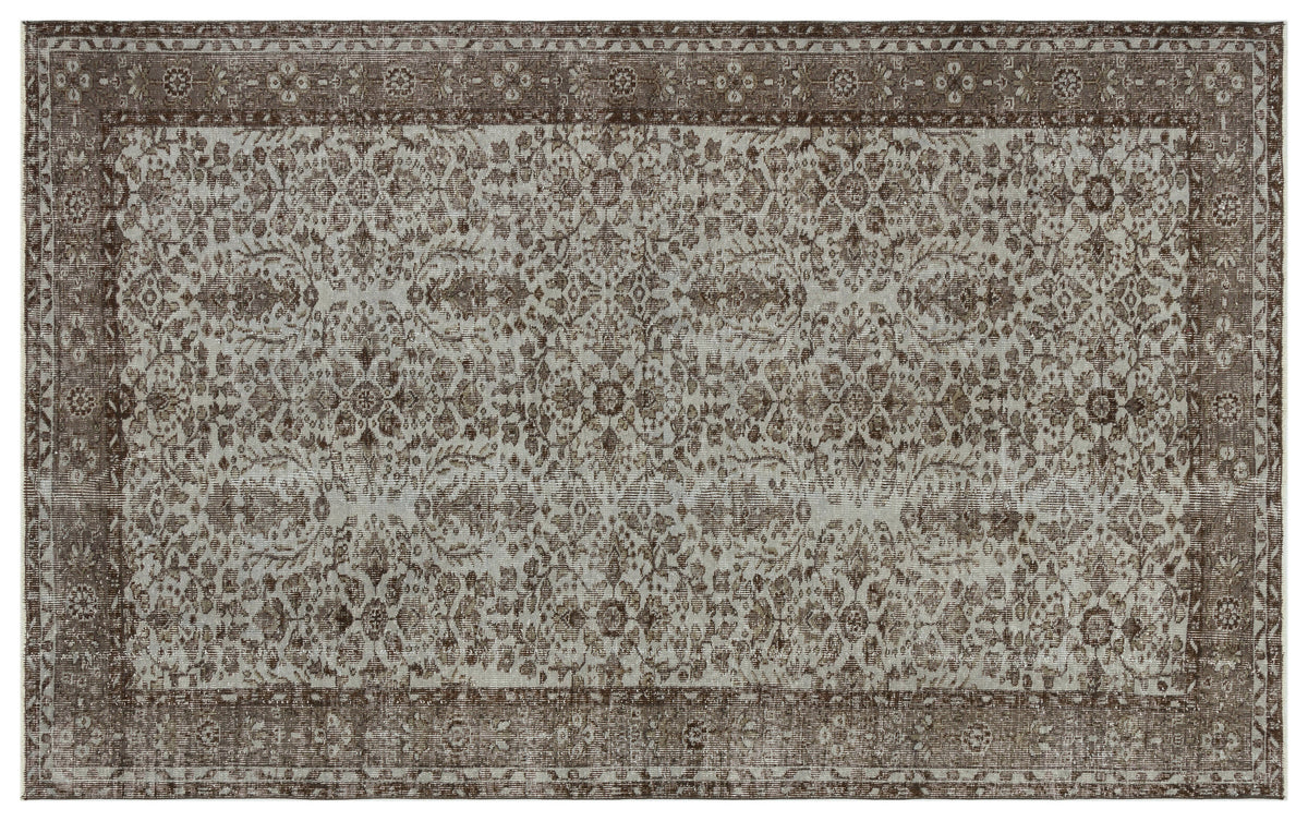Gray Over Dyed Vintage Rug 5&#39;7&#39;&#39; x 8&#39;10&#39;&#39; ft 171 x 270 cm