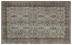 Gray Over Dyed Vintage Rug 5'7'' x 8'10'' ft 171 x 270 cm
