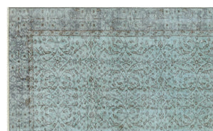 Retro Design Stone Blue Over Dyed Vintage Rug 4'11'' x 8'4'' ft 151 x 253 cm
