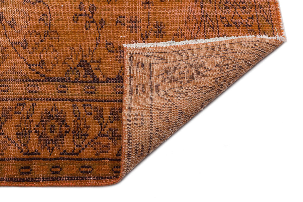 Brown Over Dyed Vintage Rug 5'10'' x 9'1'' ft 177 x 277 cm