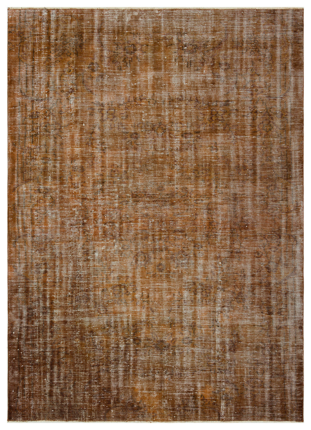 Brown Over Dyed Vintage Rug 6'1'' x 8'6'' ft 185 x 260 cm