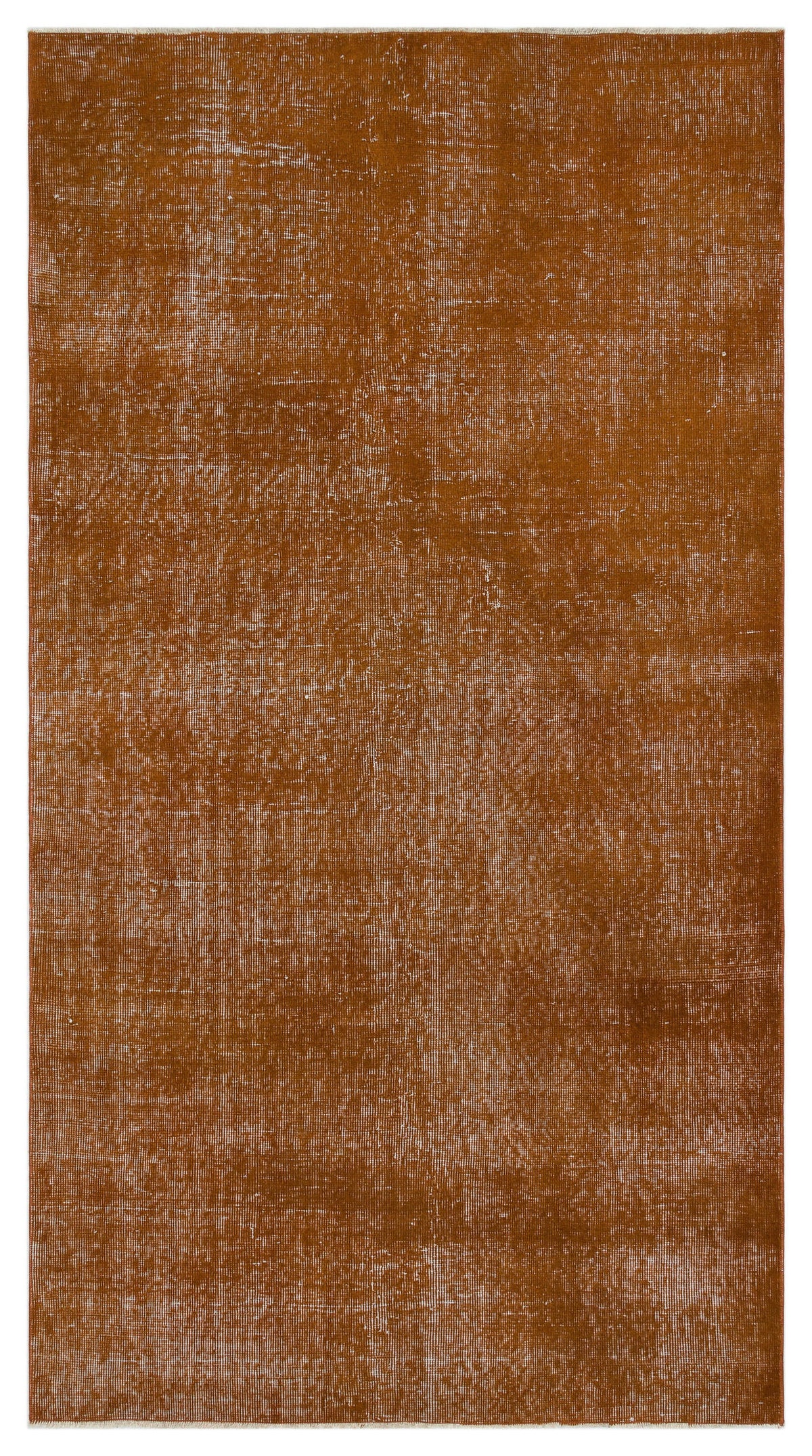 Brown Over Dyed Vintage Rug 4&#39;1&#39;&#39; x 7&#39;3&#39;&#39; ft 125 x 222 cm