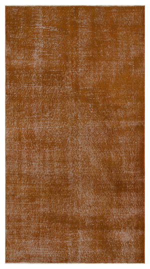 Brown Over Dyed Vintage Rug 4'1'' x 7'3'' ft 125 x 222 cm
