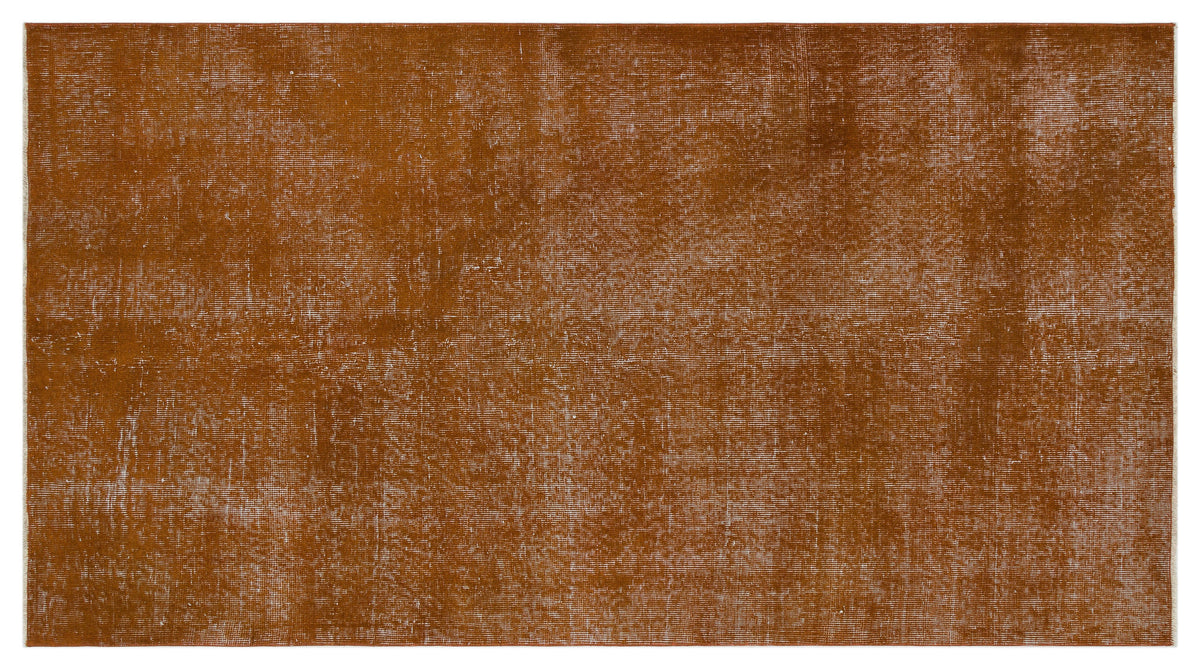Brown Over Dyed Vintage Rug 4&#39;1&#39;&#39; x 7&#39;3&#39;&#39; ft 125 x 222 cm