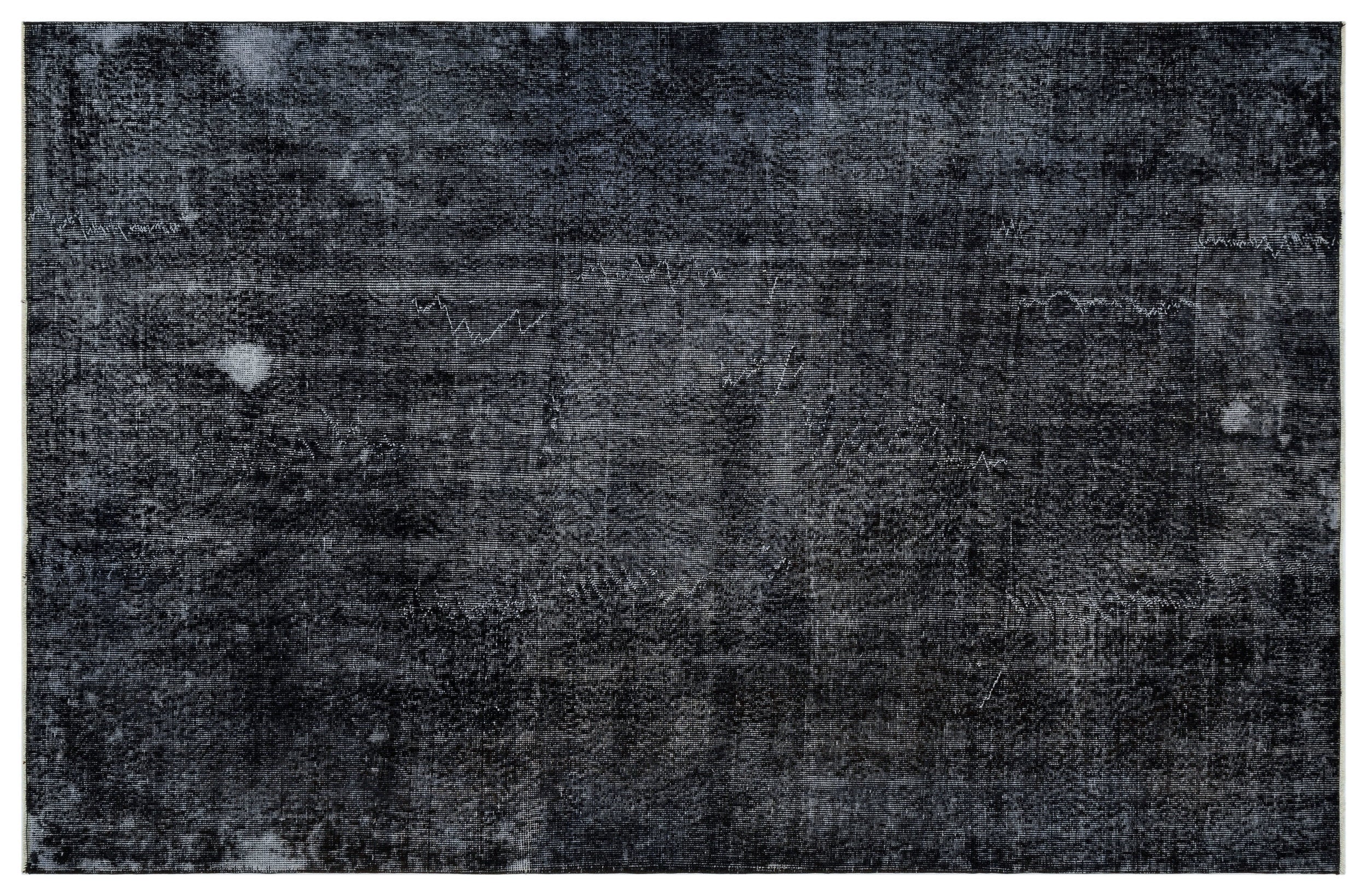 Black Over Dyed Vintage Rug 5'9'' x 8'11'' ft 175 x 271 cm