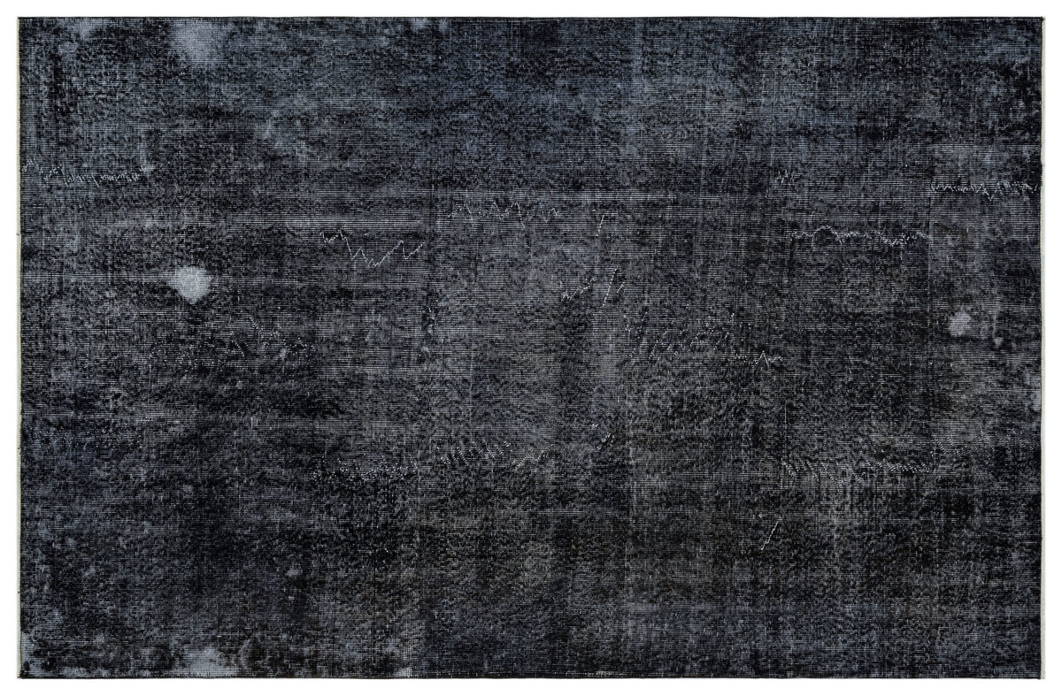 Black Over Dyed Vintage Rug 5&#39;9&#39;&#39; x 8&#39;11&#39;&#39; ft 175 x 271 cm