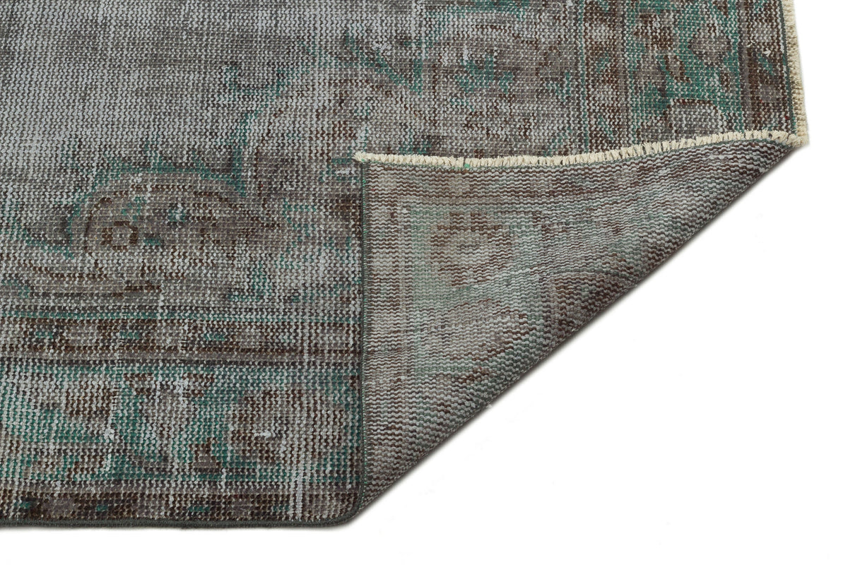Gray Over Dyed Vintage Rug 5&#39;3&#39;&#39; x 9&#39;11&#39;&#39; ft 160 x 302 cm