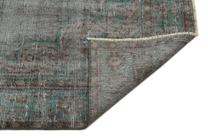 Gray Over Dyed Vintage Rug 5'3'' x 9'11'' ft 160 x 302 cm