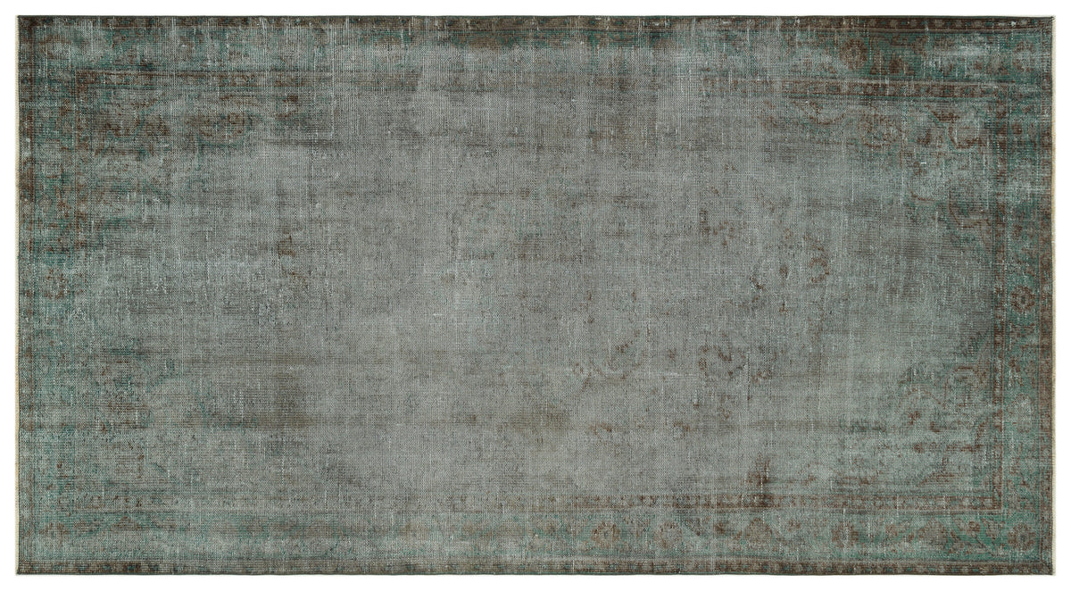 Gray Over Dyed Vintage Rug 5&#39;3&#39;&#39; x 9&#39;11&#39;&#39; ft 160 x 302 cm