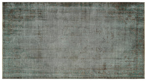 Gray Over Dyed Vintage Rug 5'3'' x 9'11'' ft 160 x 302 cm