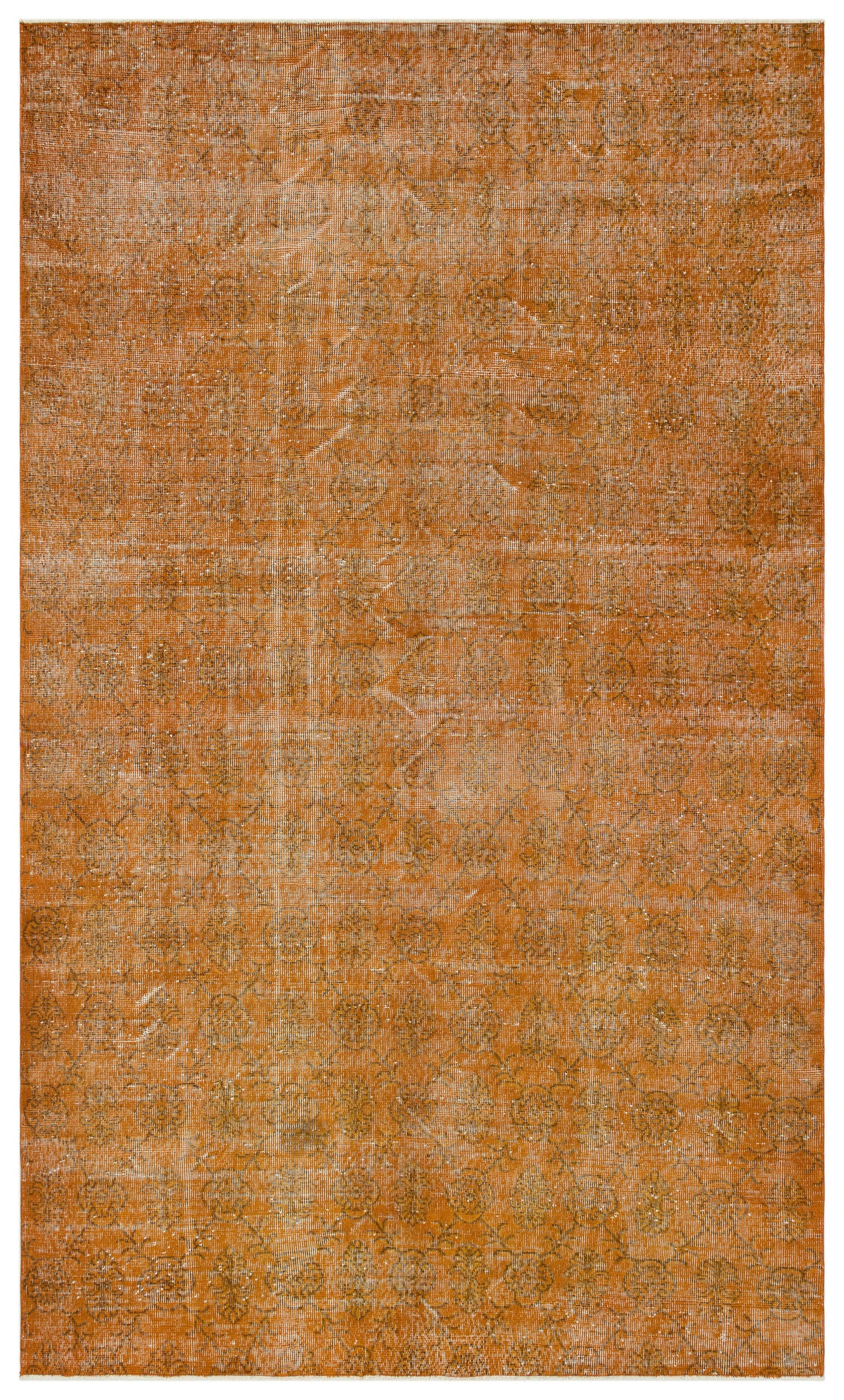 Brown Over Dyed Vintage Rug 6&#39;2&#39;&#39; x 10&#39;2&#39;&#39; ft 188 x 310 cm