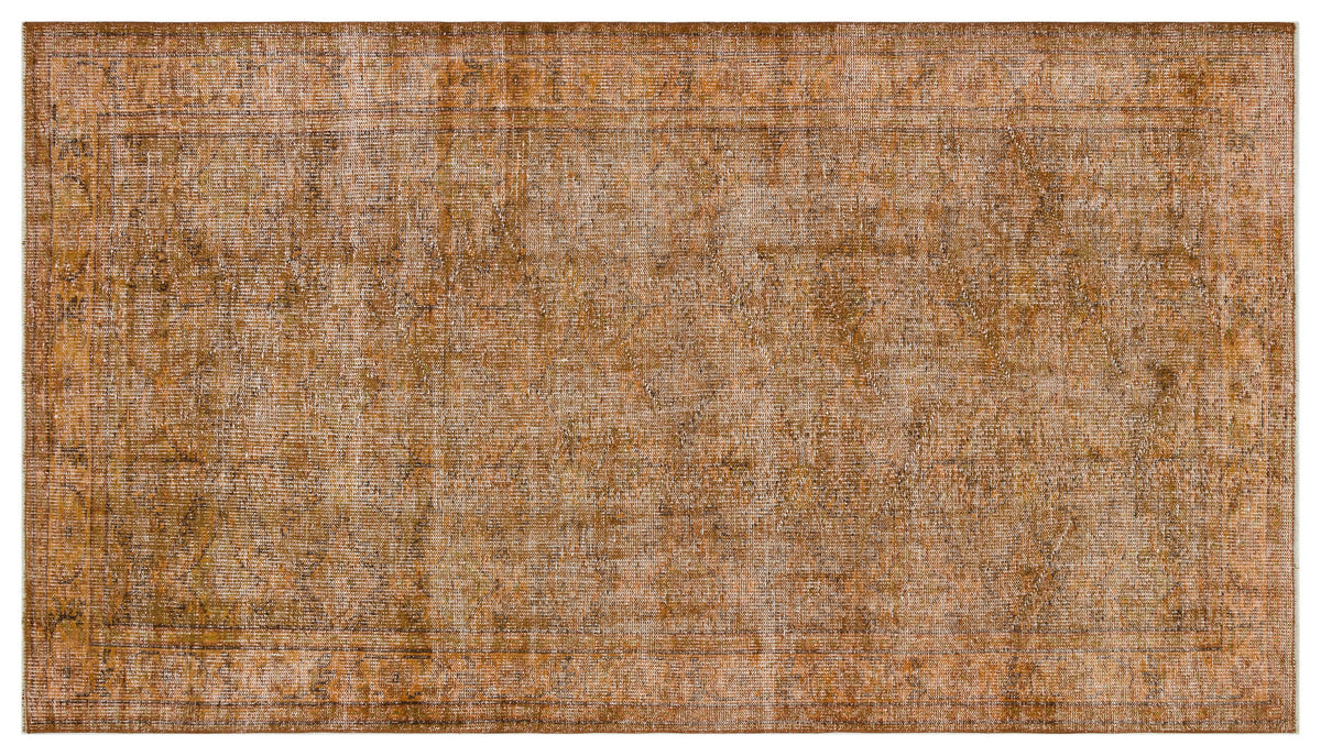 Brown Over Dyed Vintage Rug 4&#39;10&#39;&#39; x 8&#39;6&#39;&#39; ft 148 x 259 cm