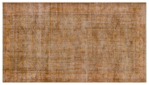 Brown Over Dyed Vintage Rug 4'10'' x 8'6'' ft 148 x 259 cm