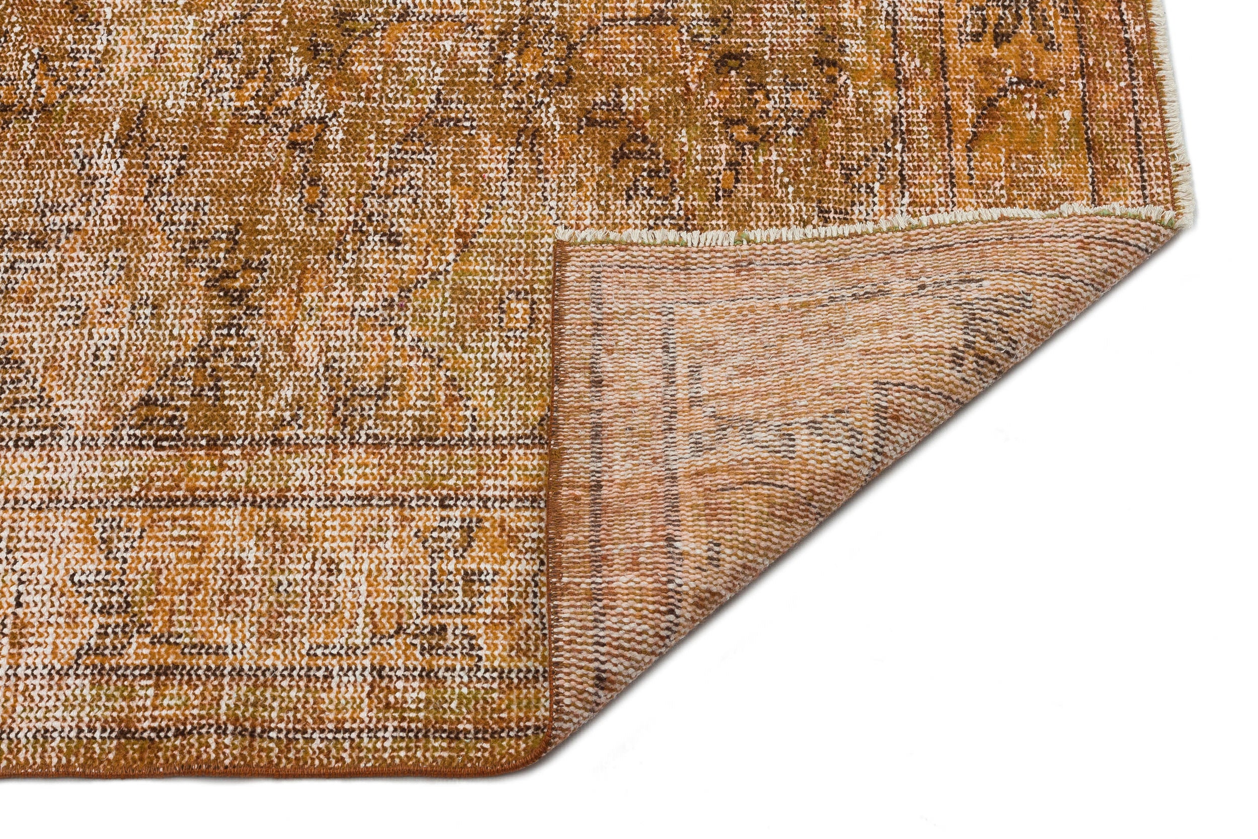 Brown Over Dyed Vintage Rug 4'10'' x 8'6'' ft 148 x 259 cm