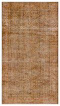 Brown Over Dyed Vintage Rug 4'10'' x 8'6'' ft 148 x 259 cm