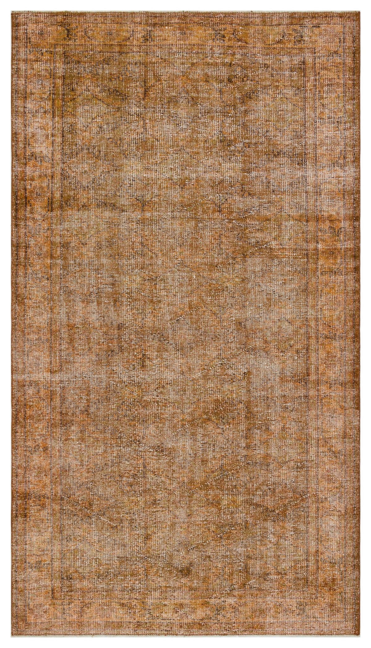 Brown Over Dyed Vintage Rug 4&#39;10&#39;&#39; x 8&#39;6&#39;&#39; ft 148 x 259 cm