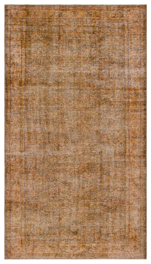 Brown Over Dyed Vintage Rug 4'10'' x 8'6'' ft 148 x 259 cm
