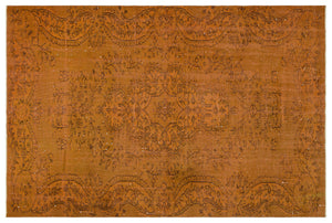 Orange Over Dyed Vintage Rug 5'8'' x 8'9'' ft 173 x 266 cm