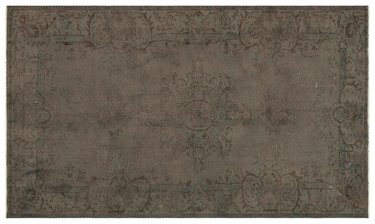 Gray Over Dyed Vintage Rug 5&#39;6&#39;&#39; x 9&#39;3&#39;&#39; ft 167 x 281 cm