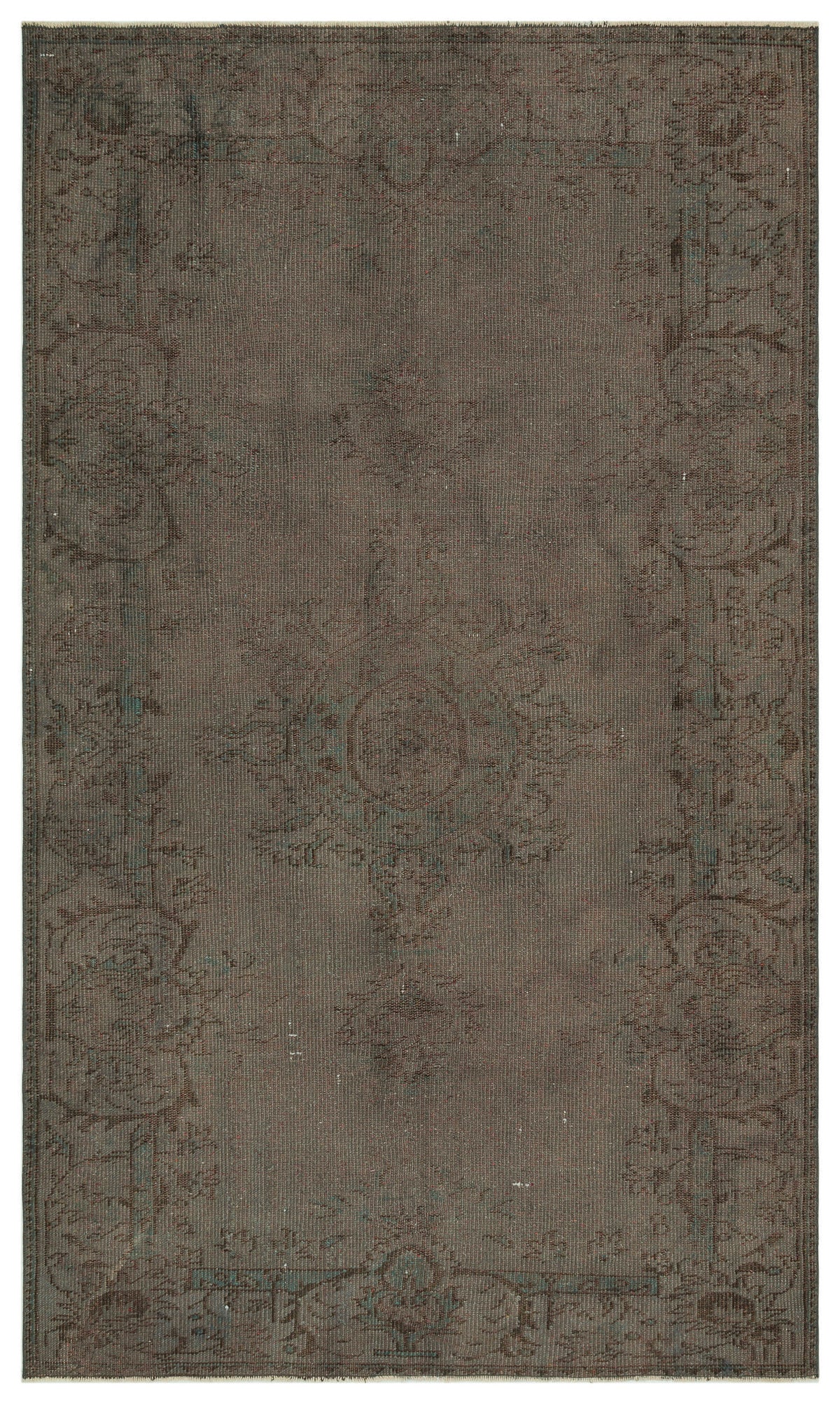 Gray Over Dyed Vintage Rug 5&#39;6&#39;&#39; x 9&#39;3&#39;&#39; ft 167 x 281 cm