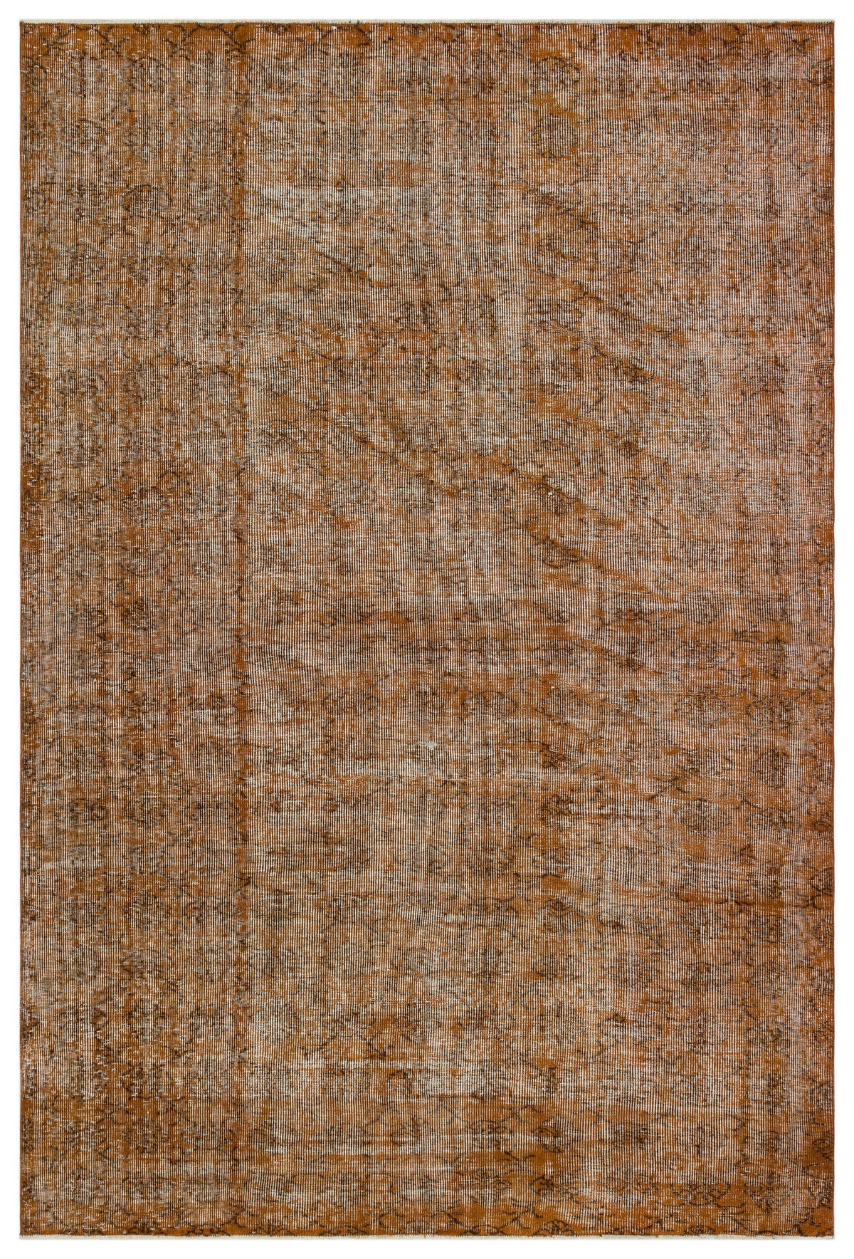 Brown Over Dyed Vintage Rug 6&#39;2&#39;&#39; x 9&#39;2&#39;&#39; ft 189 x 280 cm