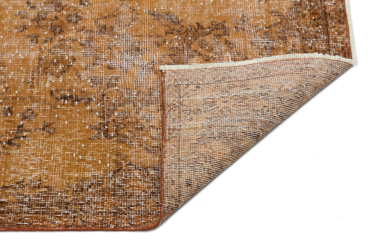 Brown Over Dyed Vintage Rug 4&#39;11&#39;&#39; x 9&#39;3&#39;&#39; ft 151 x 281 cm