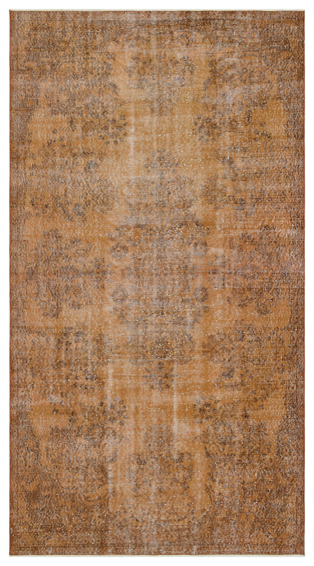 Brown Over Dyed Vintage Rug 4'11'' x 9'3'' ft 151 x 281 cm