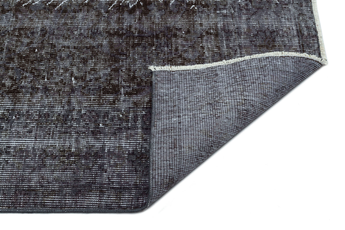 Black Over Dyed Vintage Rug 5&#39;5&#39;&#39; x 8&#39;10&#39;&#39; ft 165 x 270 cm