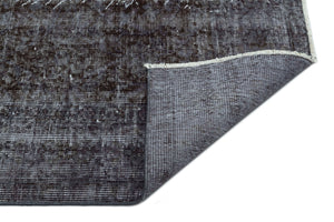 Black Over Dyed Vintage Rug 5'5'' x 8'10'' ft 165 x 270 cm
