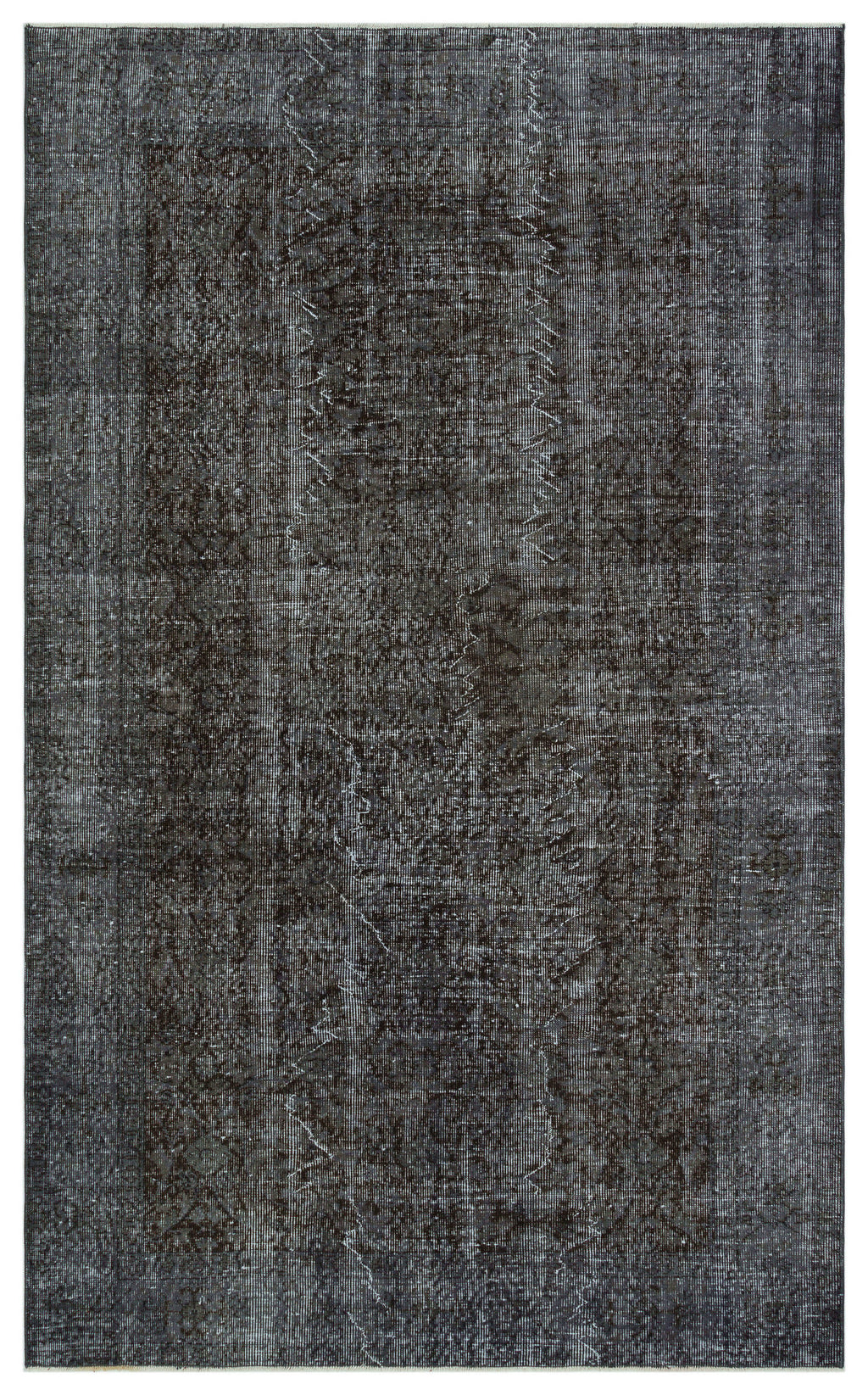 Black Over Dyed Vintage Rug 5'5'' x 8'10'' ft 165 x 270 cm
