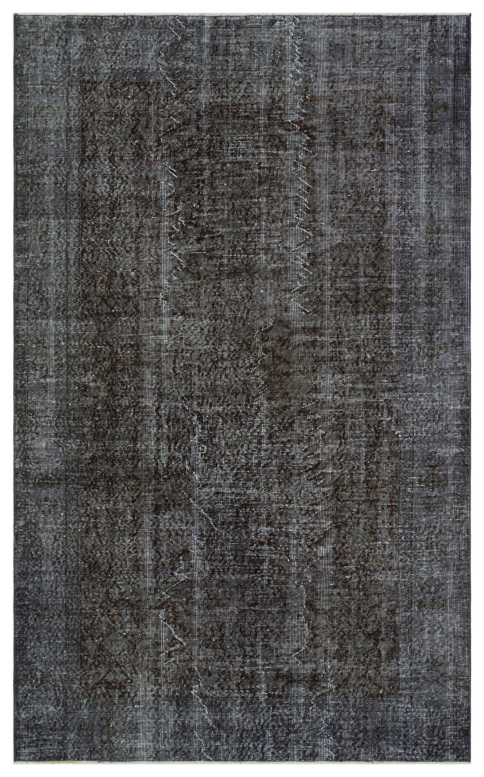 Black Over Dyed Vintage Rug 5'5'' x 8'10'' ft 165 x 270 cm
