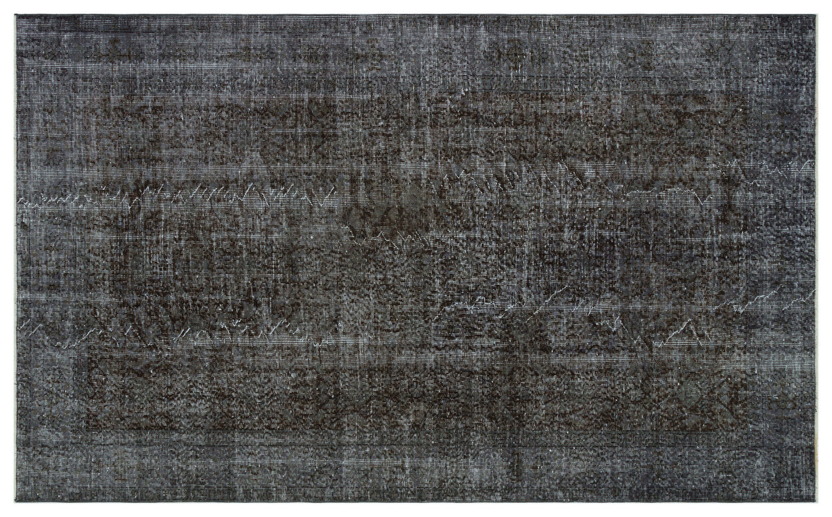 Black Over Dyed Vintage Rug 5&#39;5&#39;&#39; x 8&#39;10&#39;&#39; ft 165 x 270 cm