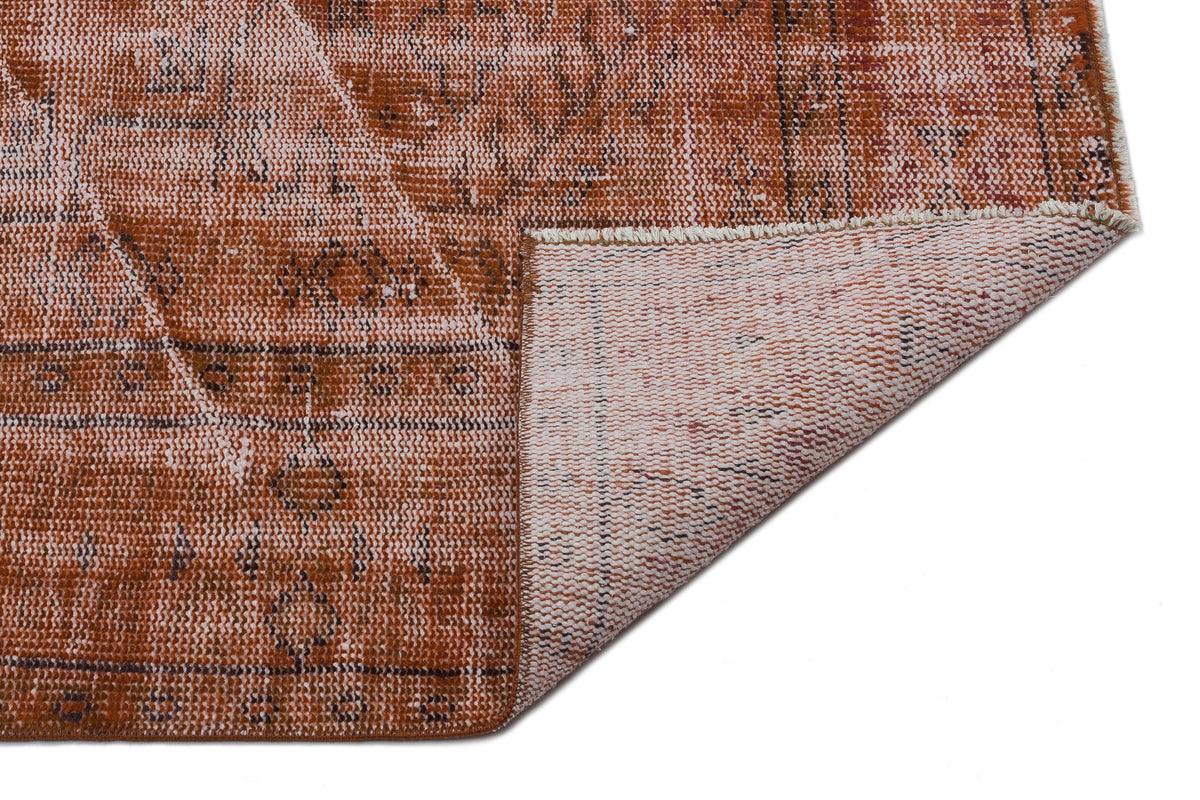 Brown Over Dyed Vintage Rug 5&#39;10&#39;&#39; x 9&#39;5&#39;&#39; ft 179 x 286 cm