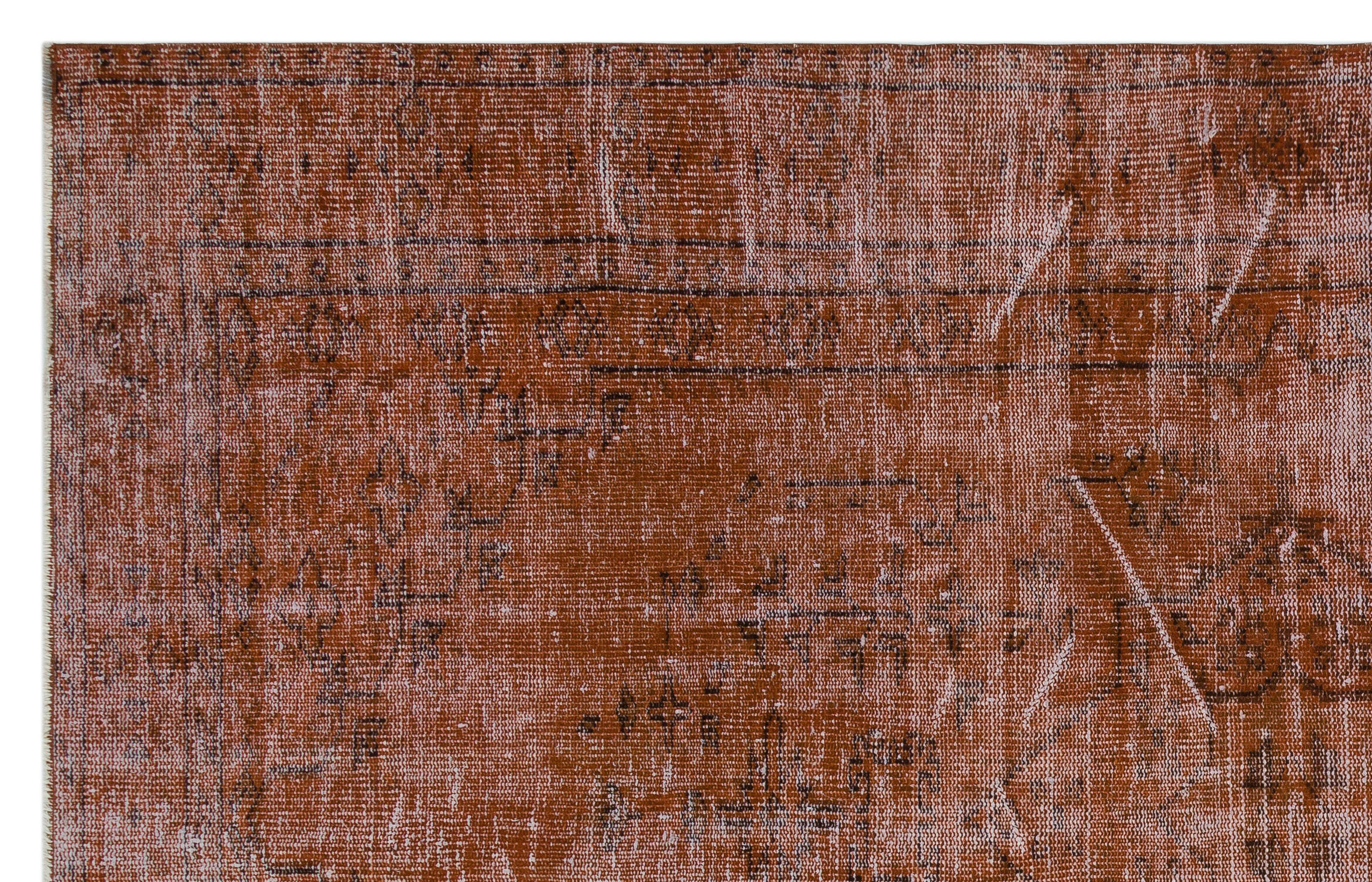 Brown Over Dyed Vintage Rug 5'10'' x 9'5'' ft 179 x 286 cm