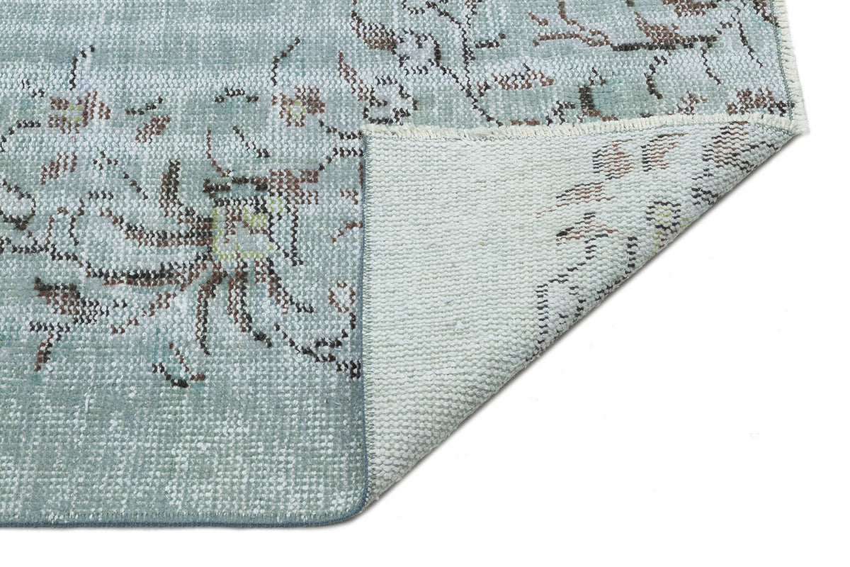 Stone Blue Over Dyed Rug | Traditional Design Rug | Turkish Rug | Hand Weaving Rug  | Bedroom Rug | Wool Rug | Vintage Rug | Patterned Rug  | Naturel Rug | Boho Rug I 6&#39;1&#39;&#39; x 9&#39;3&#39;&#39; ft 186 x 282 cm