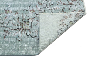 Stone Blue Over Dyed Rug | Traditional Design Rug | Turkish Rug | Hand Weaving Rug  | Bedroom Rug | Wool Rug | Vintage Rug | Patterned Rug  | Naturel Rug | Boho Rug I 6'1'' x 9'3'' ft 186 x 282 cm