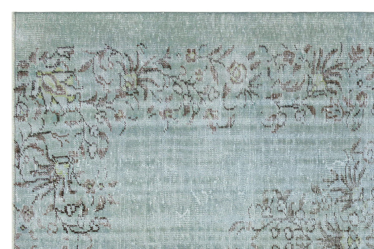 Stone Blue Over Dyed Rug | Traditional Design Rug | Turkish Rug | Hand Weaving Rug  | Bedroom Rug | Wool Rug | Vintage Rug | Patterned Rug  | Naturel Rug | Boho Rug I 6&#39;1&#39;&#39; x 9&#39;3&#39;&#39; ft 186 x 282 cm