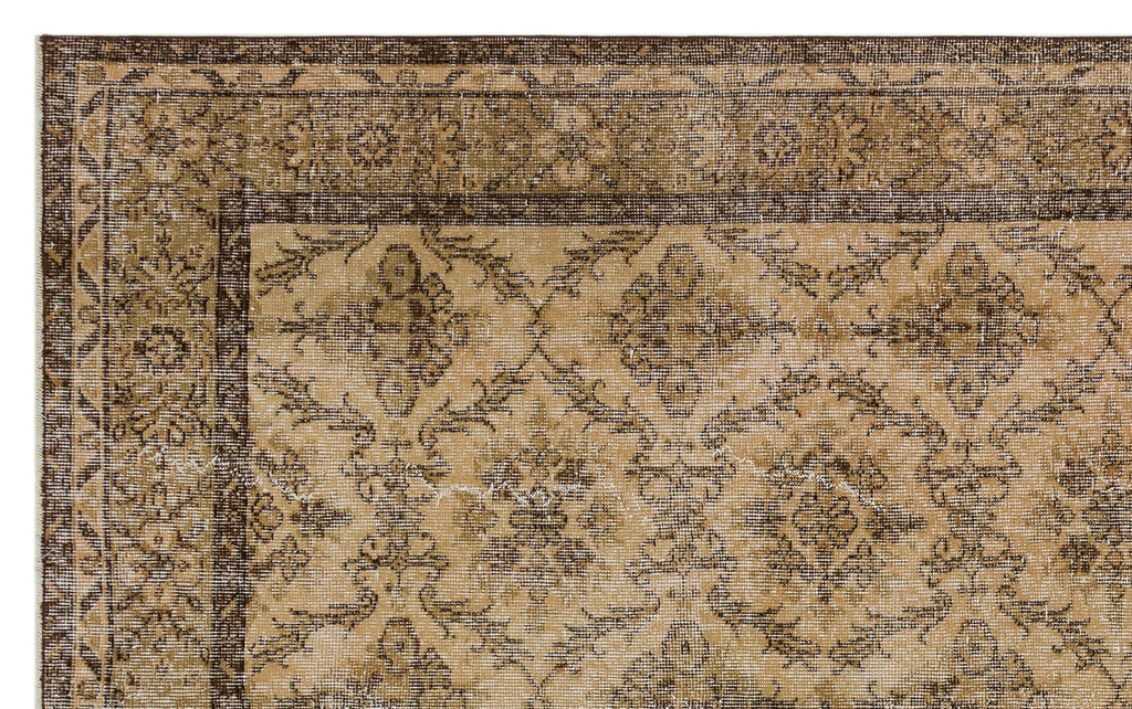 Brown Over Dyed Vintage Rug 5'9'' x 9'5'' ft 176 x 288 cm