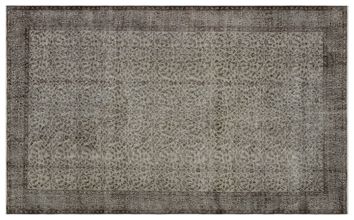 Gray Over Dyed Vintage Rug 5&#39;7&#39;&#39; x 9&#39;4&#39;&#39; ft 171 x 285 cm