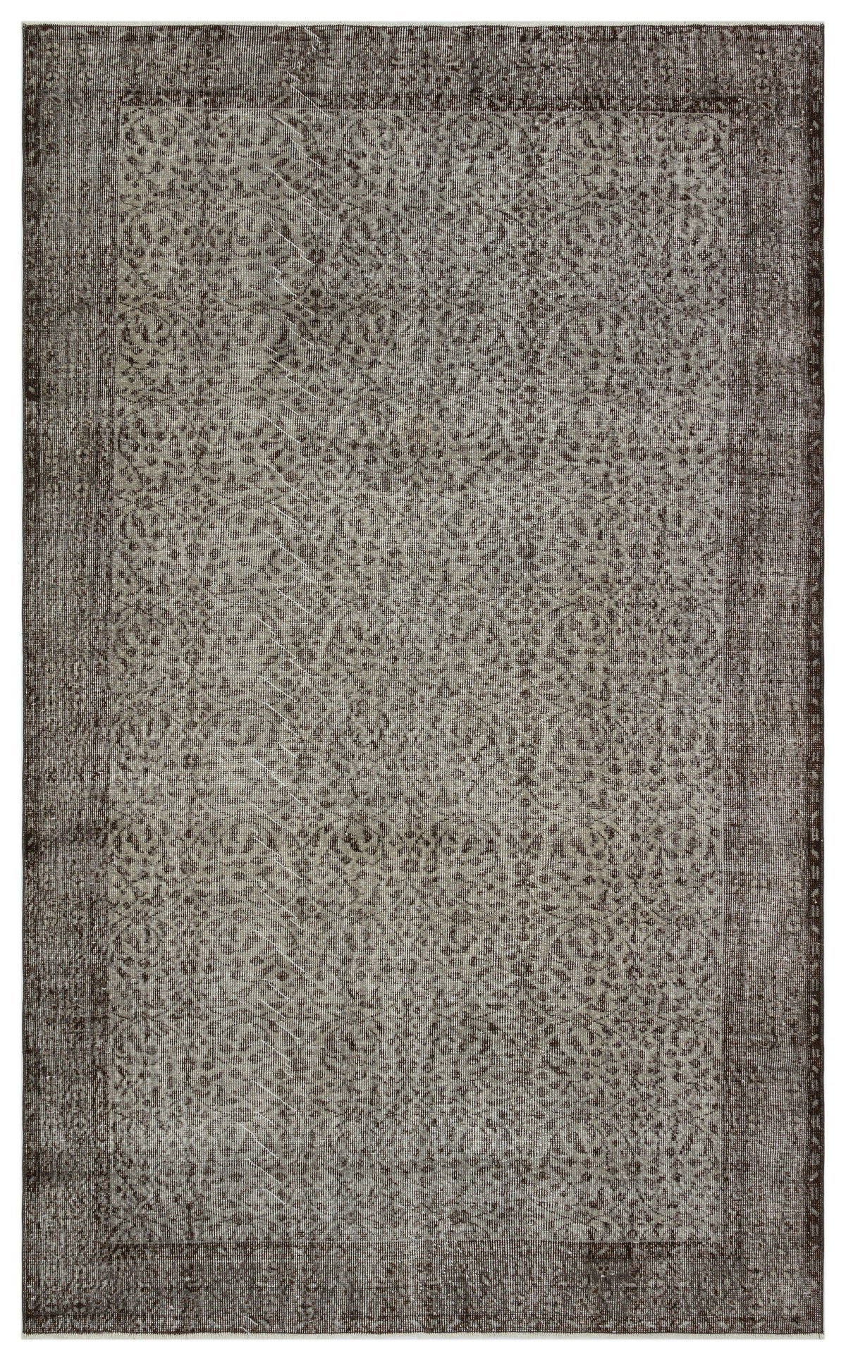Gray Over Dyed Vintage Rug 5&#39;7&#39;&#39; x 9&#39;4&#39;&#39; ft 171 x 285 cm