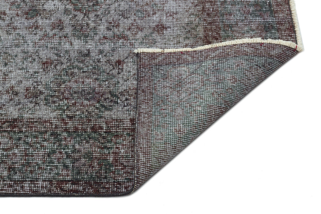 Gray Over Dyed Vintage Rug 5'9'' x 9'1'' ft 175 x 277 cm