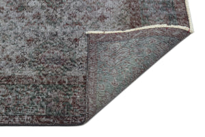 Gray Over Dyed Vintage Rug 5'9'' x 9'1'' ft 175 x 277 cm