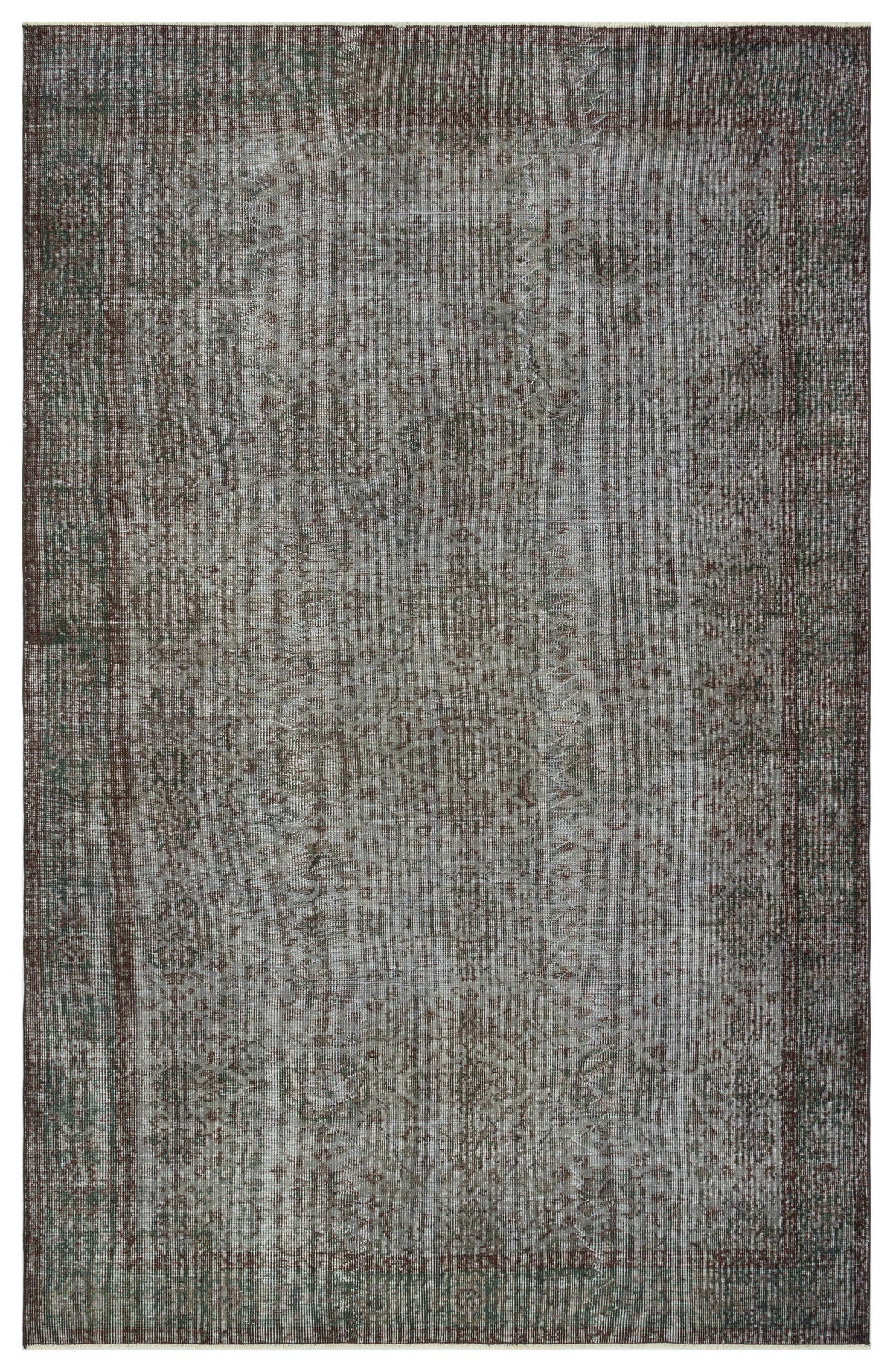 Gray Over Dyed Vintage Rug 5&#39;9&#39;&#39; x 9&#39;1&#39;&#39; ft 175 x 277 cm
