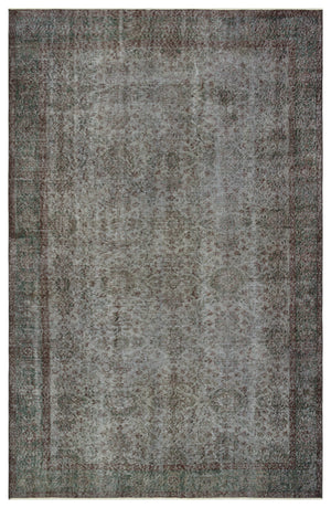 Gray Over Dyed Vintage Rug 5'9'' x 9'1'' ft 175 x 277 cm