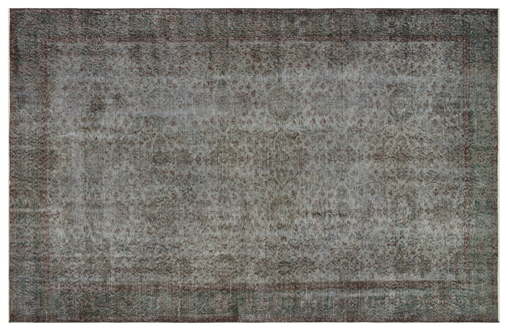 Gray Over Dyed Vintage Rug 5'9'' x 9'1'' ft 175 x 277 cm