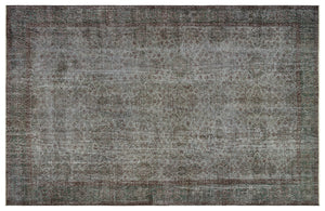 Gray Over Dyed Vintage Rug 5'9'' x 9'1'' ft 175 x 277 cm