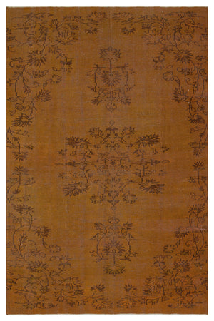 Brown Over Dyed Vintage Rug 5'3'' x 8'0'' ft 159 x 244 cm