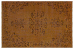 Brown Over Dyed Vintage Rug 5'3'' x 8'0'' ft 159 x 244 cm